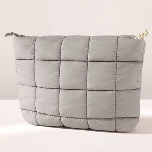 NIB Tarte Puffy Makeup Cosmetic Bag Slate New